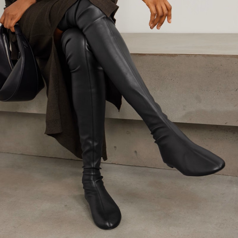 Bottes longues marron en simil - Boot Sock Slouchy avis et prix
