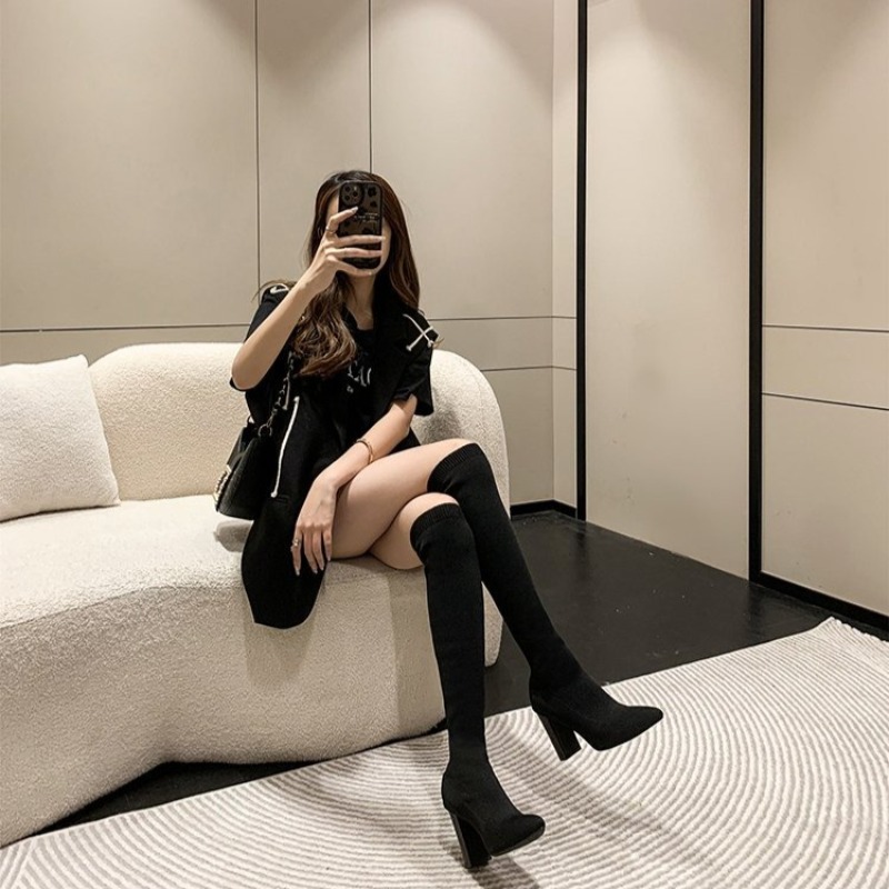 Bottes cuissardes pour femmes  - Knee High Sock Women avis et prix