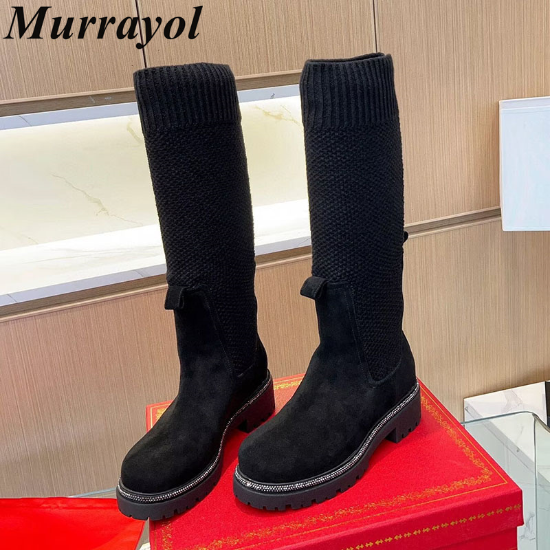 Bottes hautes en daim pour fem - Knee High Sock Women avis et prix