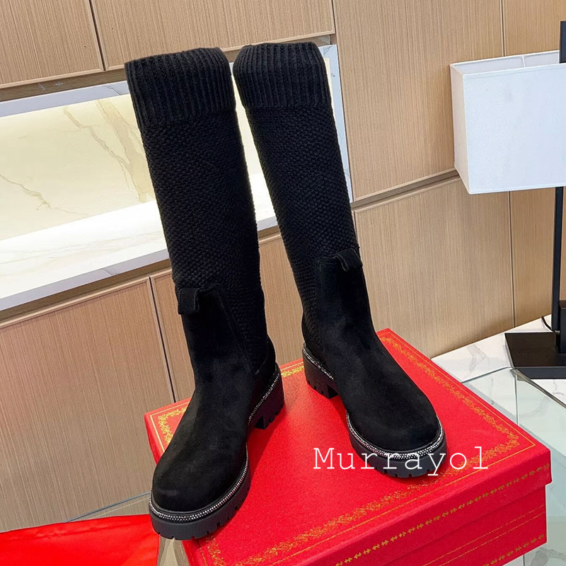 Bottes hautes en daim pour fem - Knee High Sock Women avis et prix